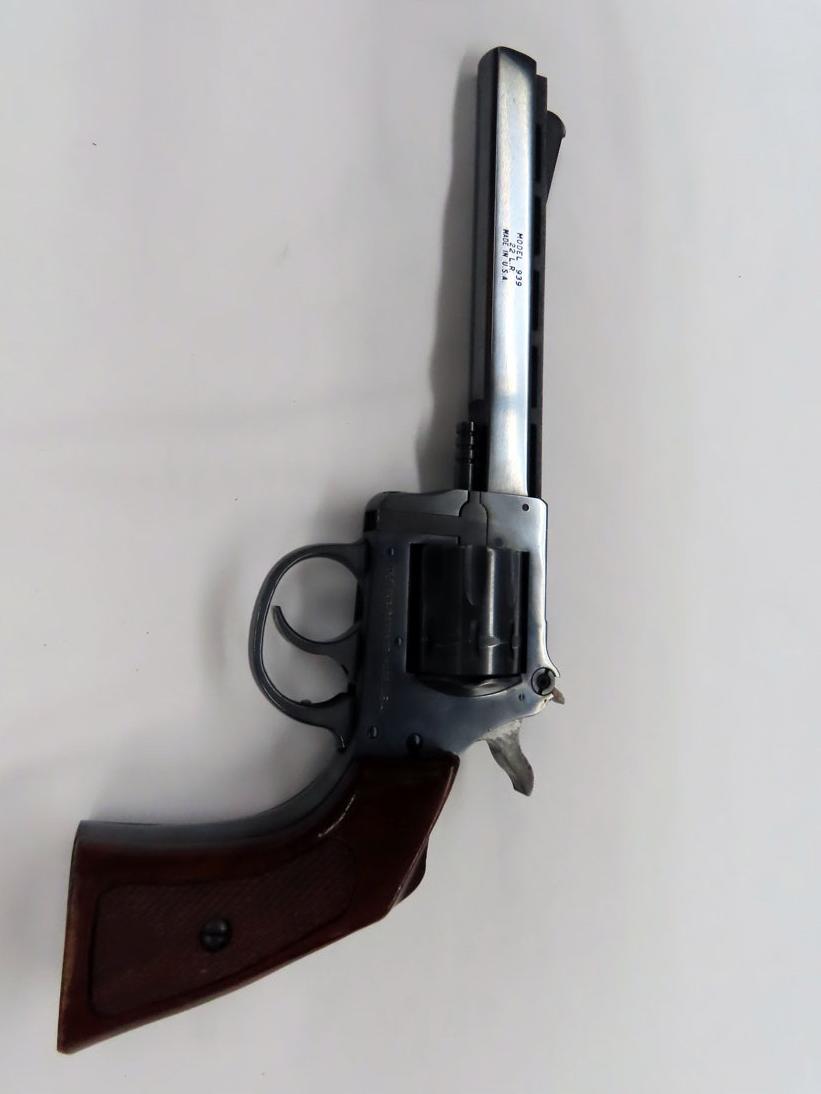 H & R Model 939 Double Action Revolver, SN #AU-128261, .22 Long Rifle Caliber, 9-Shot Cylinder, 6" V