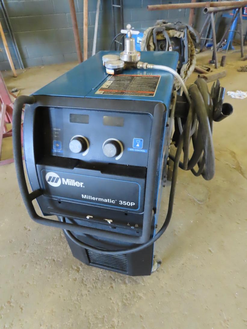 Miller Millermatic 350P Portable Wire Feed Welder on Cart, SN# 3007N.