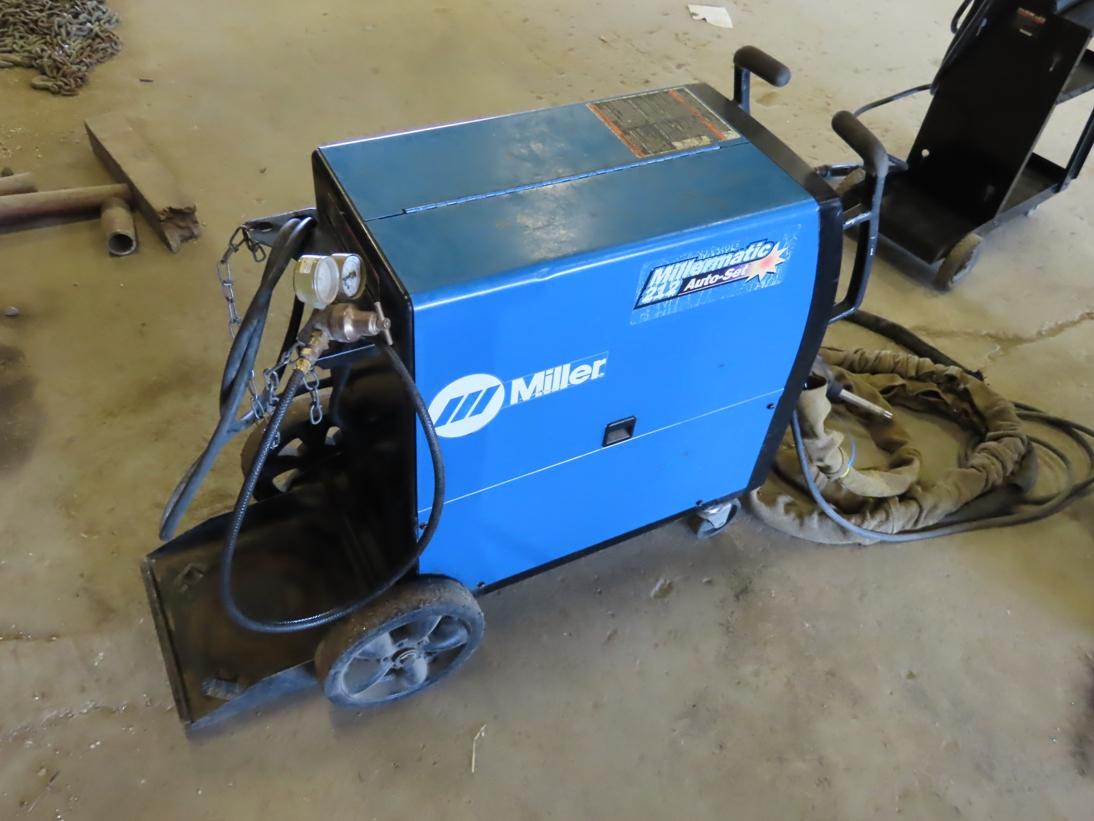 Miller Millermatic 212 Auto-Set Portable Wire Feed Welder on Cart with Miller Aluminum Spool Gun Att