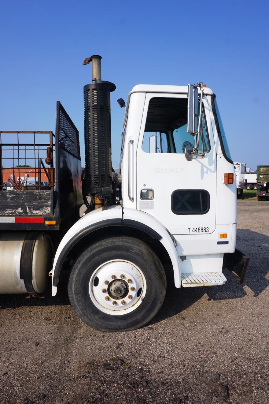 1987 White Expeditor Single Axle Cabover Flatbed Truck, VIN# 1WUDBHMDXHN114814, Cummins 6-Cylinder T