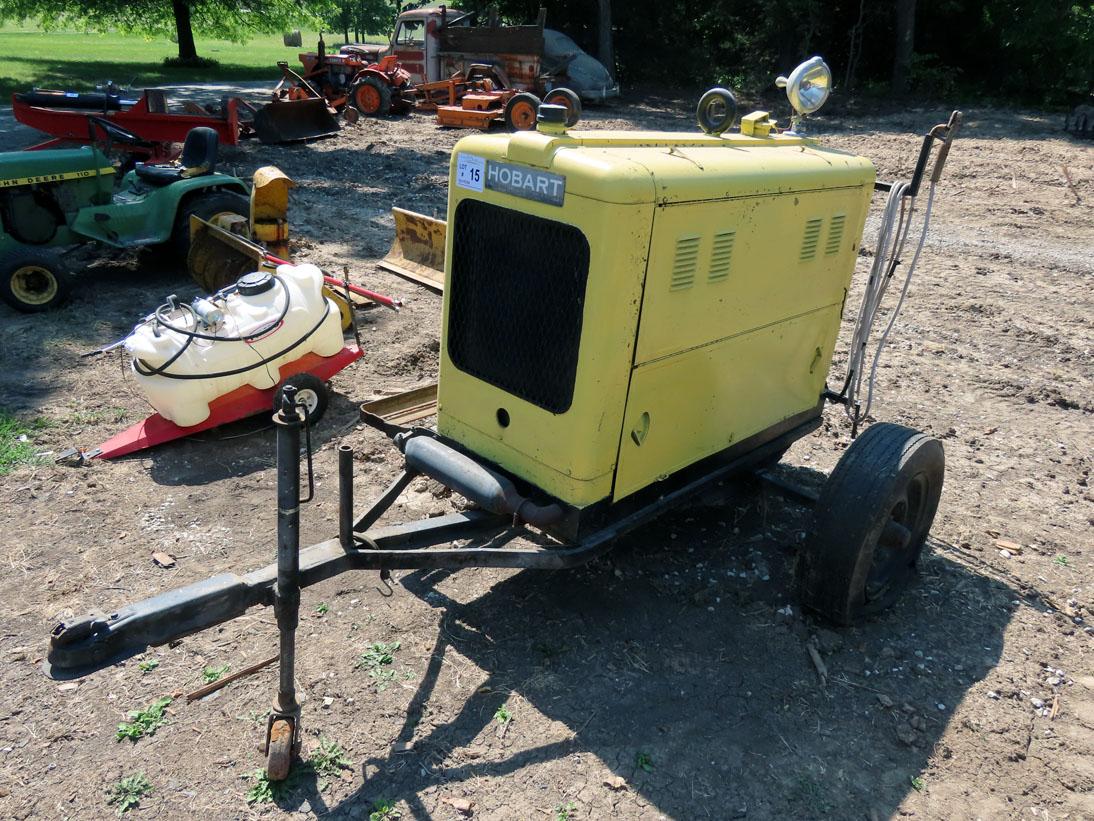 Hobart Portable Welder on Cart, 4-Cylinder Gas Engine.