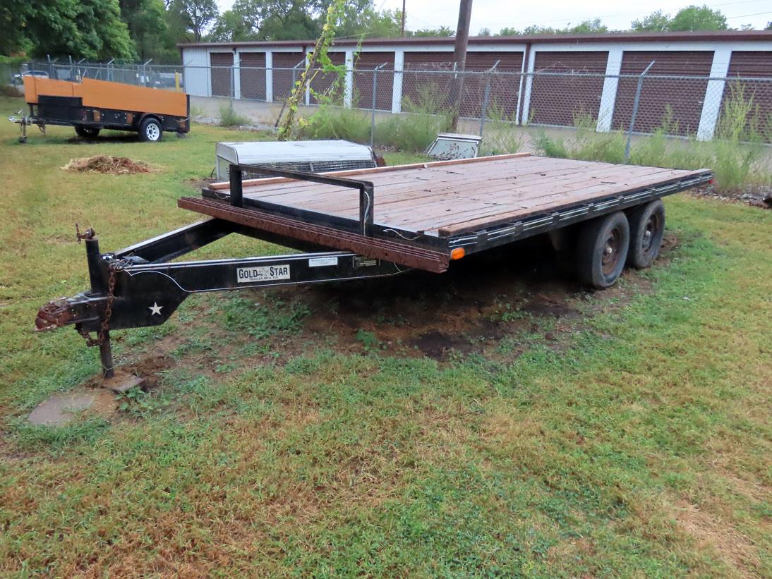 1994 Gold Star Tandem Axle Flatbed Tag Trailer, VIN# 4HFLS1629RT000205, 7,000lb Capacity, 225/75D15 