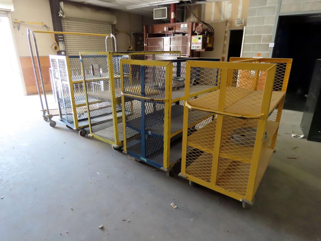 (4) Heavy Duty 4-Wheel Steel Carts, Hanging Wardrobe Cart.