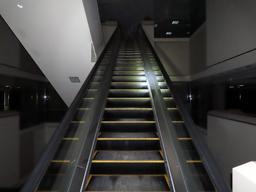 (2) 1986 Escalators from 2nd Floor to 3rd Floor, Glass Safety Panels, Hitac