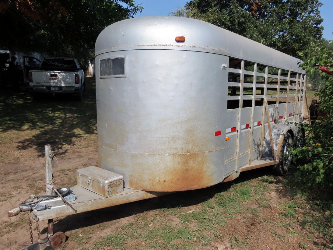 Travalong 16' Bumper Pull Livestock Trailer, SN# A1181613893, 7,000 lb. GVW, Center Swing Gate, Rear