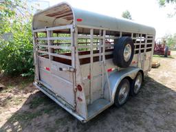 Travalong 16' Bumper Pull Livestock Trailer, SN# A1181613893, 7,000 lb. GVW, Center Swing Gate, Rear