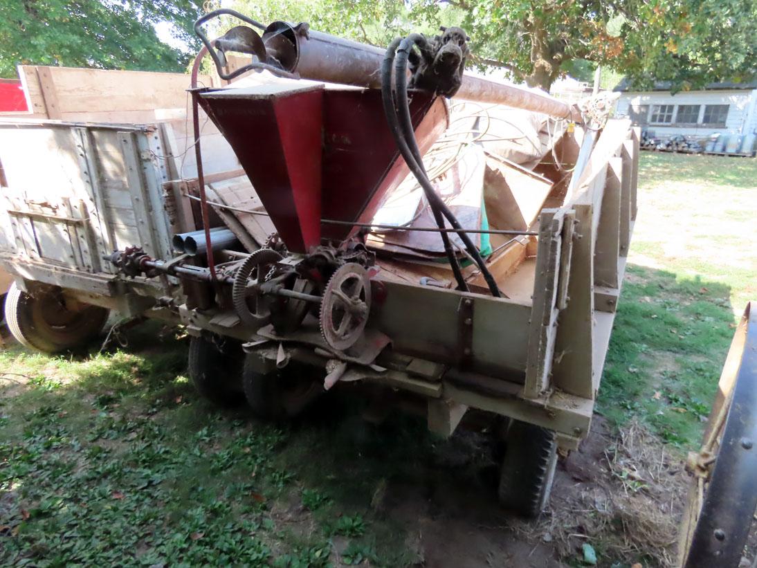 5'x10' Barge Wagon on Electric Gear with End Gate Seeder.