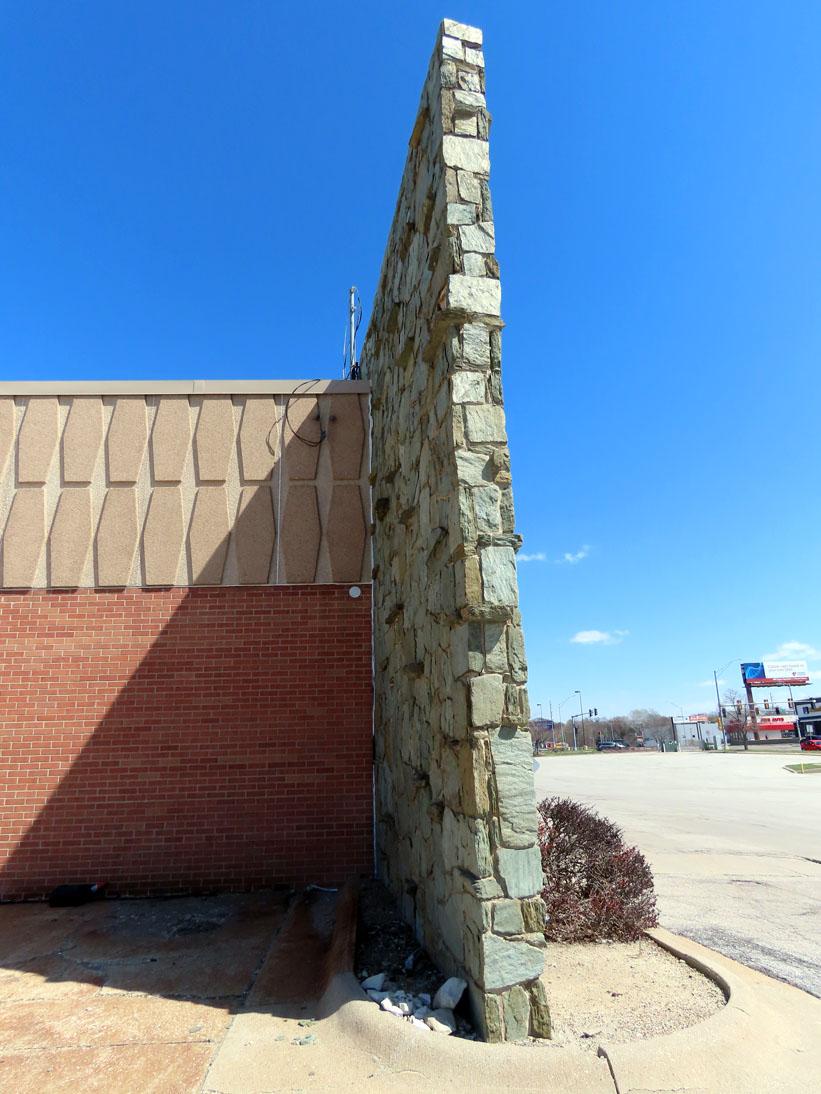 80' Long x 20' High x 13" Thick Natural Limestone Wall.