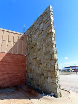 80' Long x 20' High x 13" Thick Natural Limestone Wall.