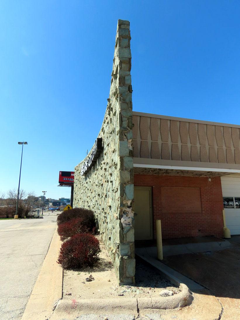 80' Long x 20' High x 13" Thick Natural Limestone Wall.