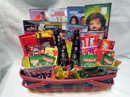 "Movie Night Basket" in Longaberger Large Deep Basket w/Handles, Movies inc