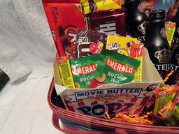 "Movie Night Basket" in Longaberger Large Deep Basket w/Handles, Movies inc