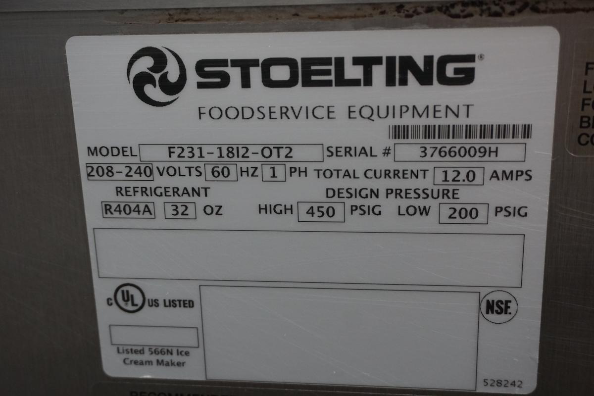 Stoelting Model F231-1812-OT2 Refrigerated Stainless Steel Commercial Frozen Yogurt Dispenser