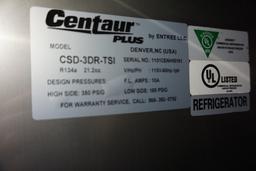 Centaur Plus Model CSD-3DRTSI Commercial Stainless Steel 3-Door Freezer, Si