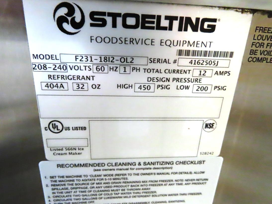 Stoelting Model F231-1812-0L2 Refrigerated Commercial Stainless Steel Frozen Yogurt Dispenser