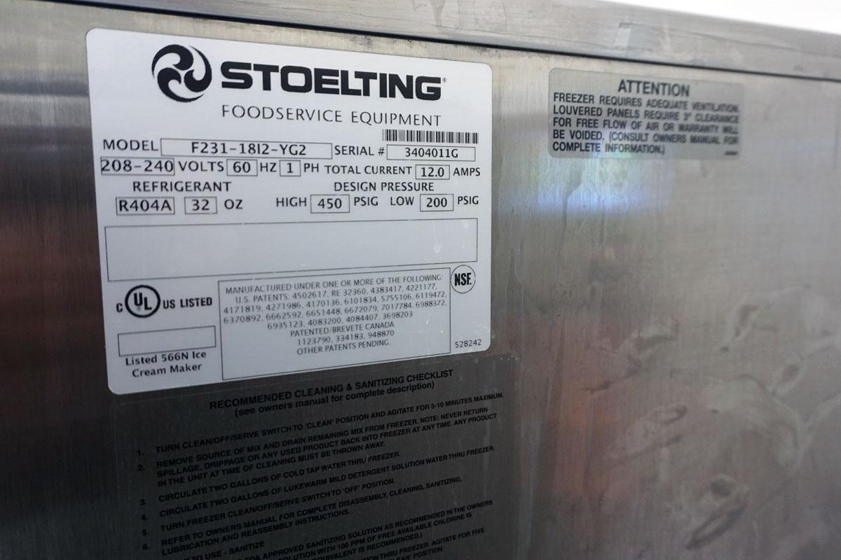 Stoeling Model F231-1812-YG2 Refrigerated Commercial Stainless Steel Frozen Yogurt Dispenser