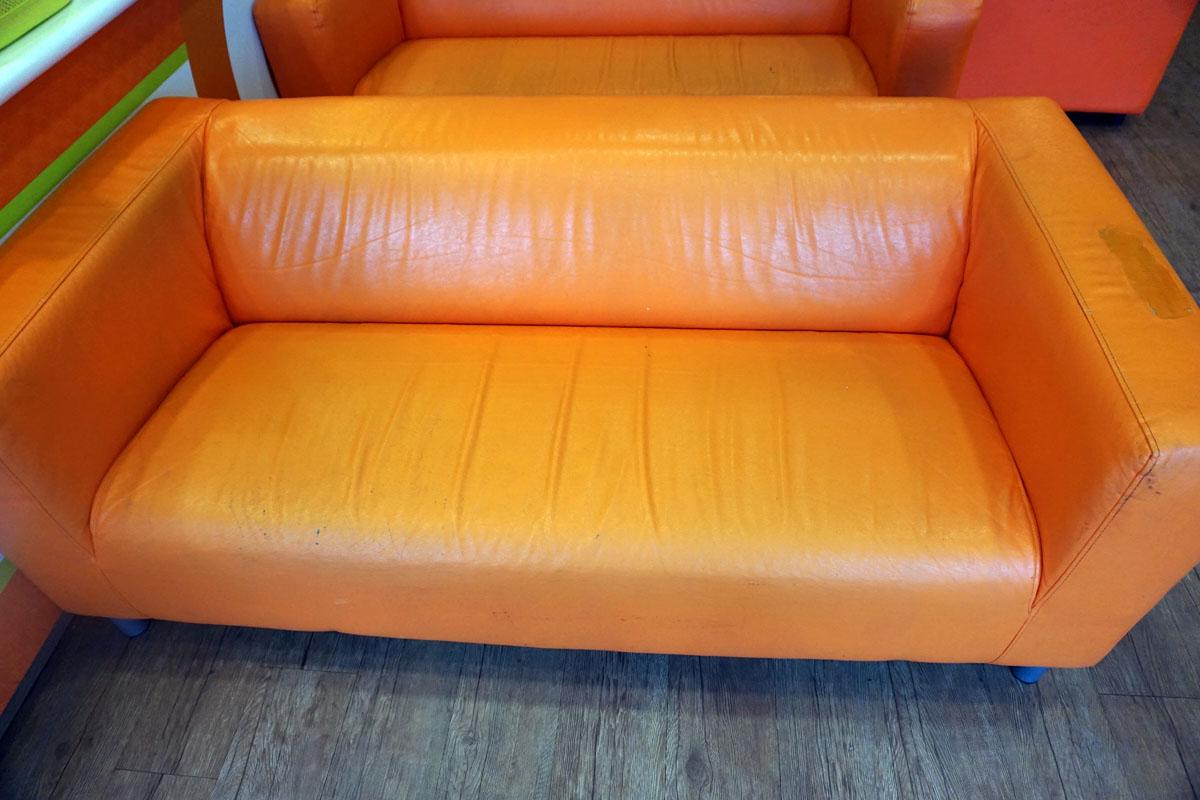 (5) 6' Orange Couches.