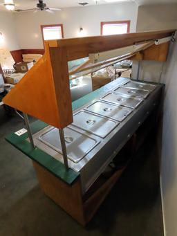 8' Long 6-Compartment Commercial Stainless Steel Lighted Steam Table Buffet