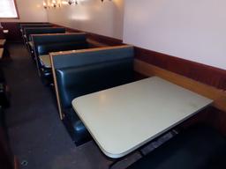 (14) 4-Person Booths with Single Pedestal Table.