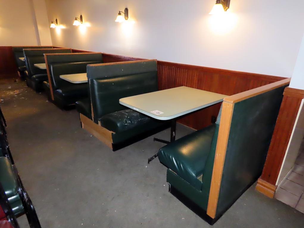 (14) 4-Person Booths with Single Pedestal Table.