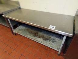 6' Stainless Steel Work Table with Lower Shelf.