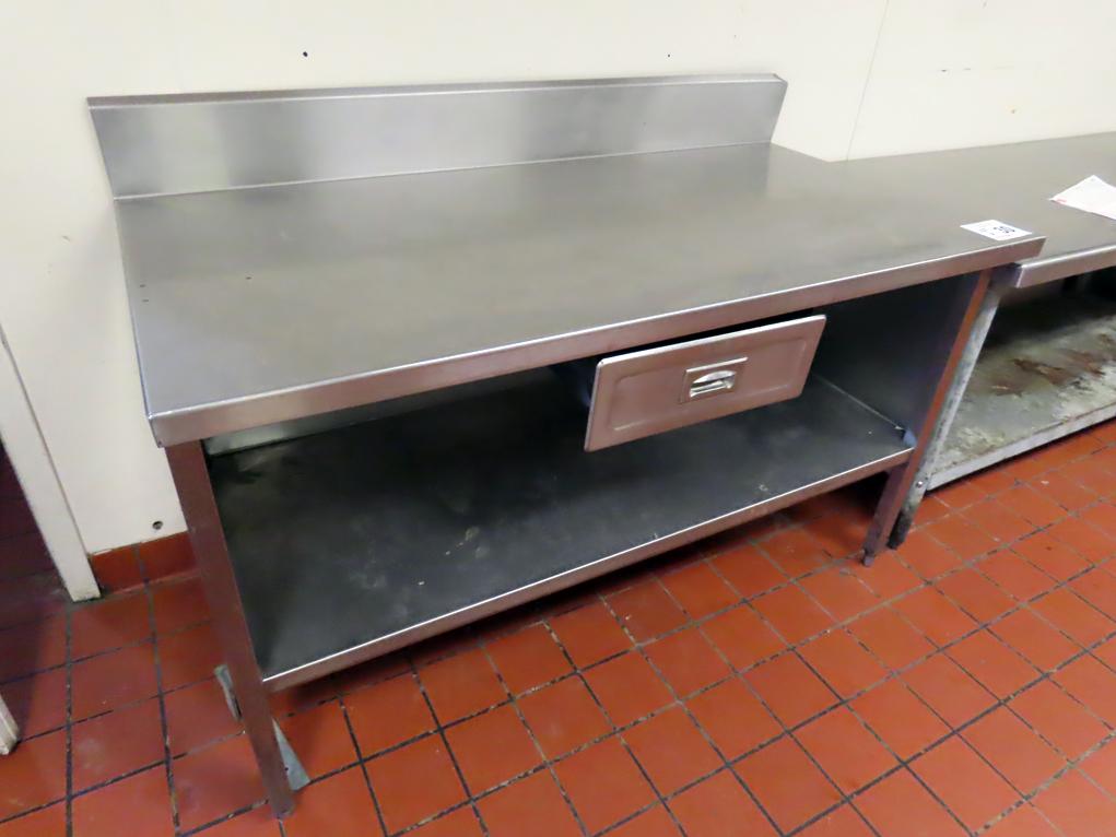 5' Stainless Steel Work Table with Lower Stainless Steel Shelf & Center D
