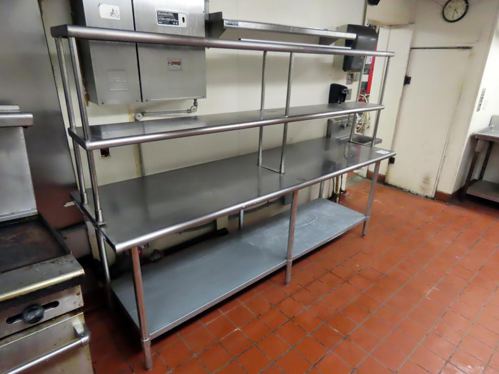 8' Commercial Stainless Steel Work Table with Stainless Steel Lower Shelf