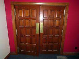 Double Swinging In/Out Solid Oak Doors (Buyer Responsible for Removal).