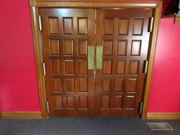 Double Swinging In/Out Solid Oak Doors (Buyer Responsible for Removal).