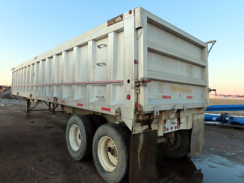 1999 Travis 39' Tandem Axle All Aluminum End Dump Trailer, VIN# 1T91F3920X1247820, Air Ride Suspen