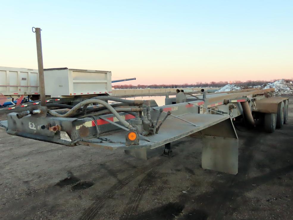 1985 Custom Built Triple Axle Container Roll-Off Trailer, VIN# 9176, Hydraulic Lift Hook Frame, Side