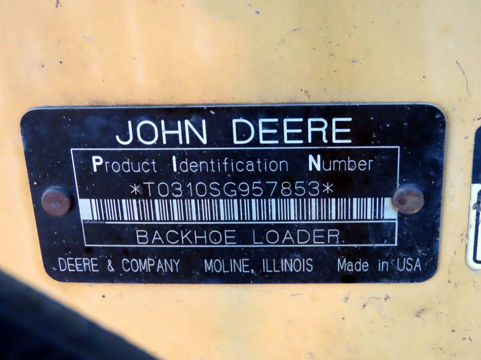 2007 John Deere Model 310SG Tractor/Loader/Backhoe, SN# T031SG957853, John Deere Diesel Engine, Hydr