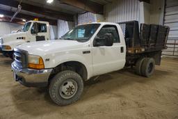 2001 Ford Model F-350 XL 1-Ton Dually 4x4 Dump Truck, VIN# 1FDWF37571EA68779, Triton V-10 Gas Engine