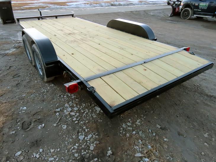 2021 New/Unused T3 Fabrication Custom Built 18' Flatbed Tag Trailer, 7,000lb GVW, 16' Wood Deck