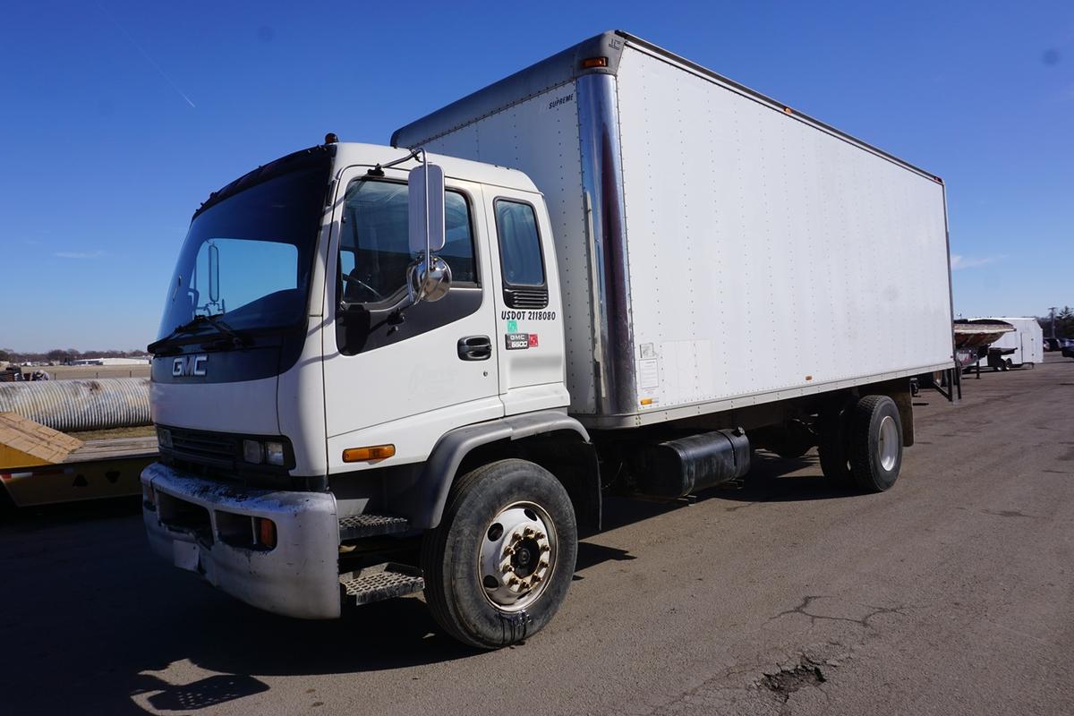 1998 GMC Model C-6500 Single Axle Van Truck, VIN# 1GDJ7C1JXWJ505096, Caterpillar 3126 Turbo Diesel E