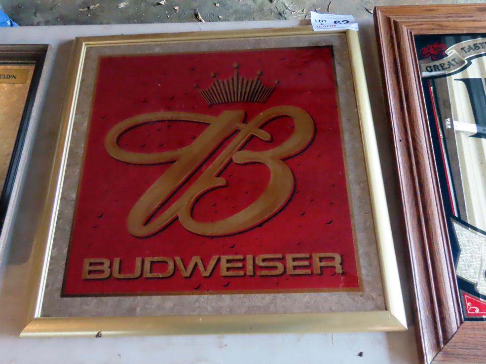 Budweiser Mirror, 26" x 26"