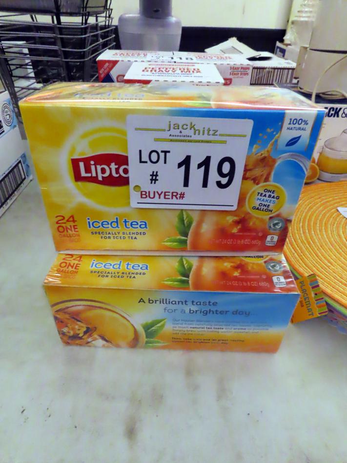 (2) Boxes of 1-Gallon Lipton Iced Tea Bags.