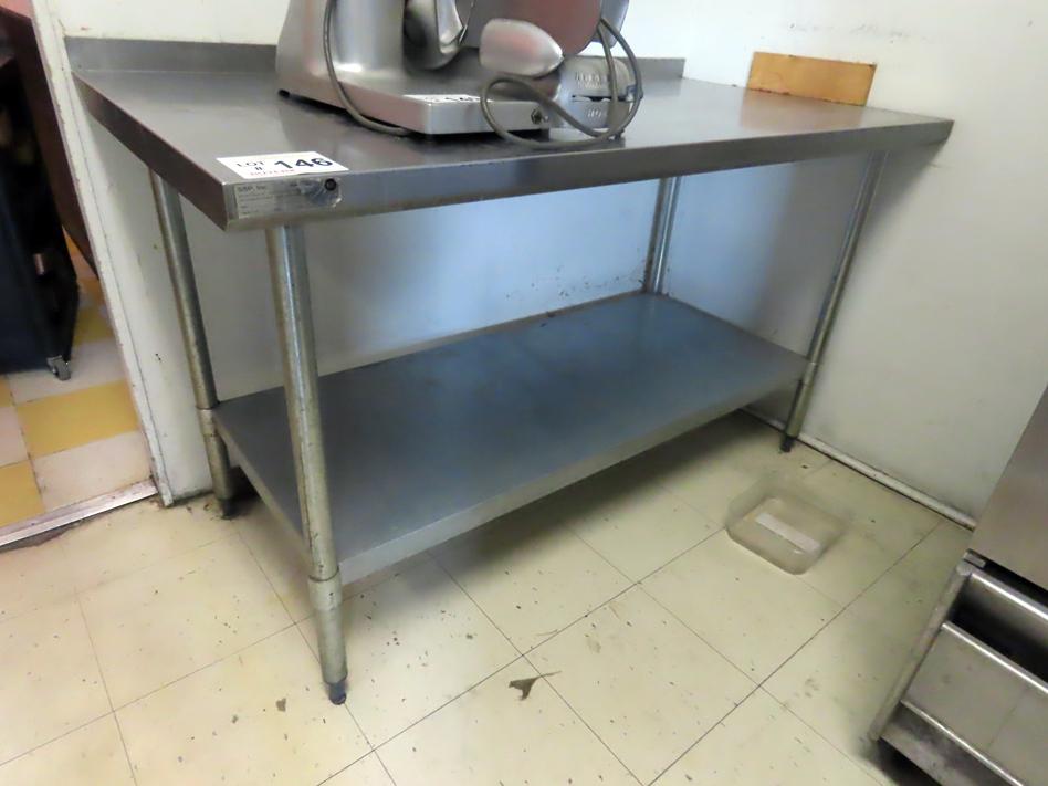 SSP Inc 5' Commercial Stainless Steel Table with Lower Shelf & Back Lip.