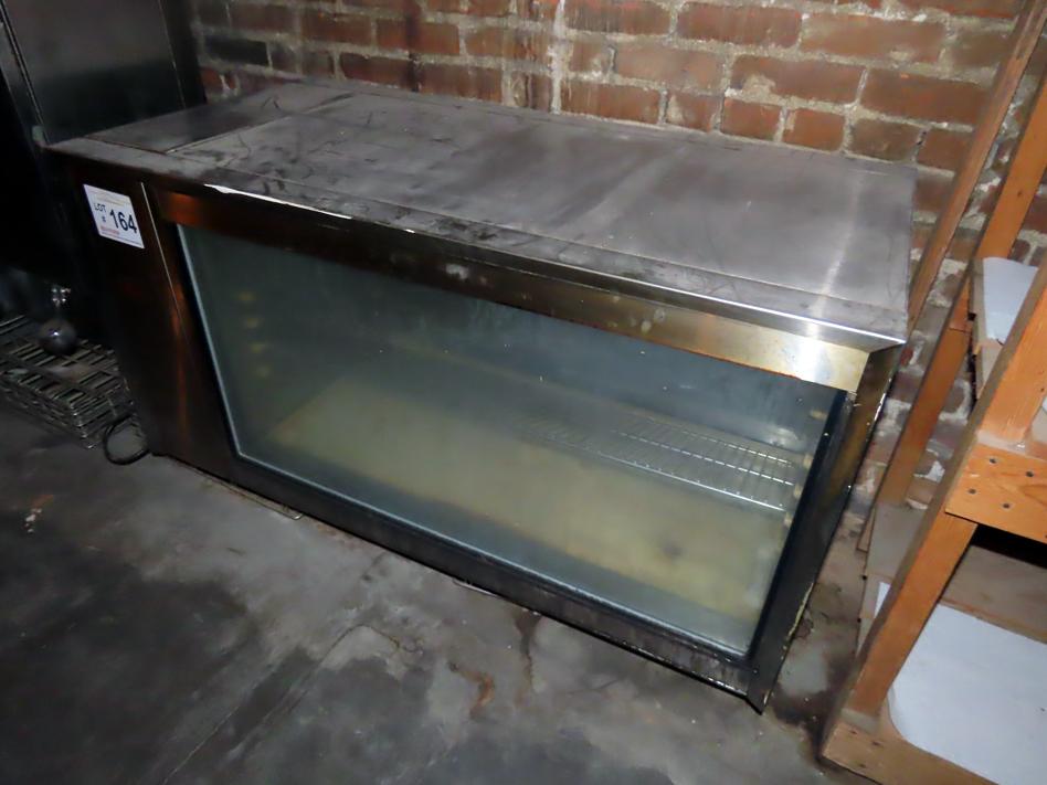 Antique Visi-Cool Commercial Stainless Steel Glass Display Pie Cabinet.