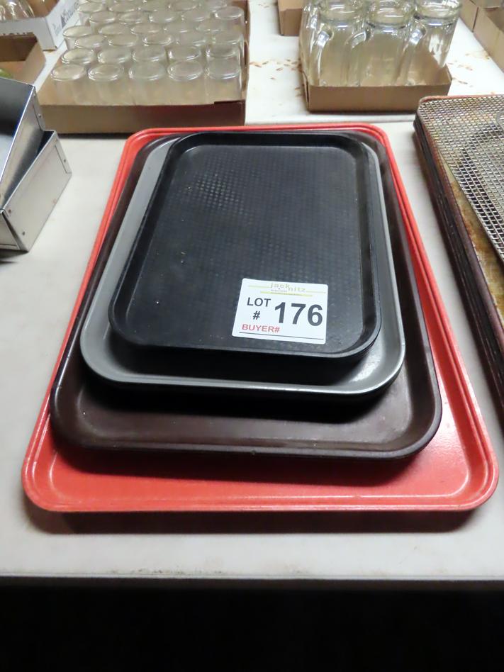 (9) Various Size Plastic Serving Trays.