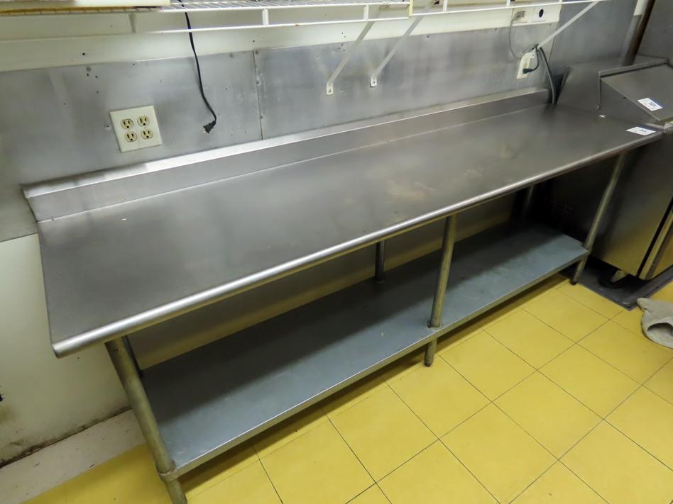 8' Commercial Stainless Steel Work Table with Lower Shelf.