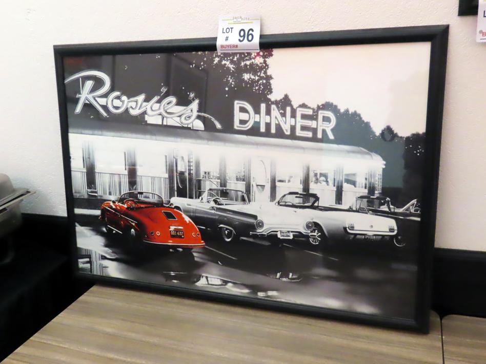 Rosie's Diner Wall Print (38" Wide x 26" Tall).