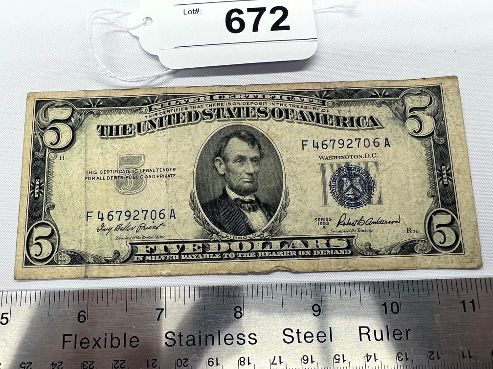 1953A Five Dollar Silver Certificate