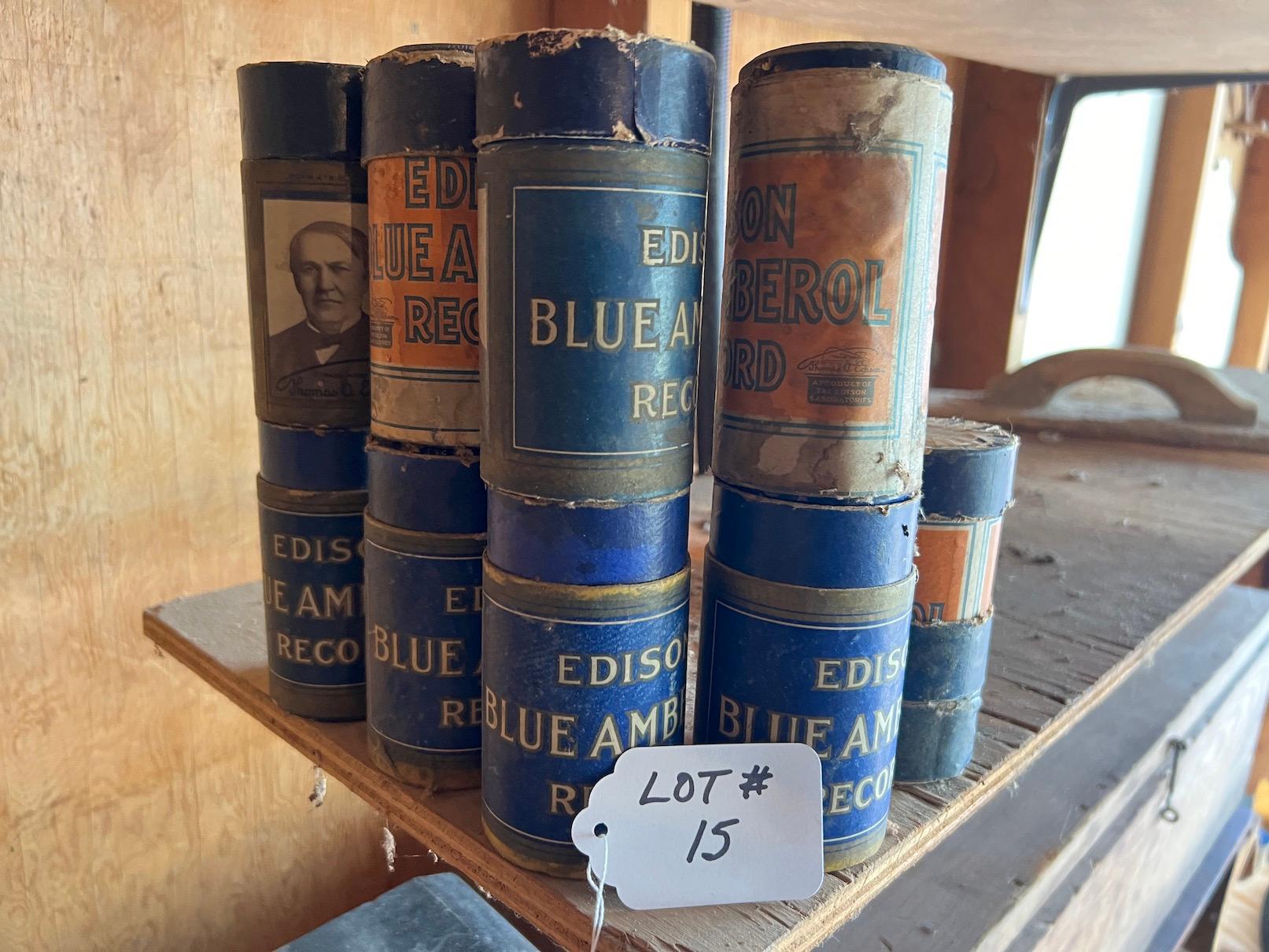 (15) Edison Blue Amberol Cylinders