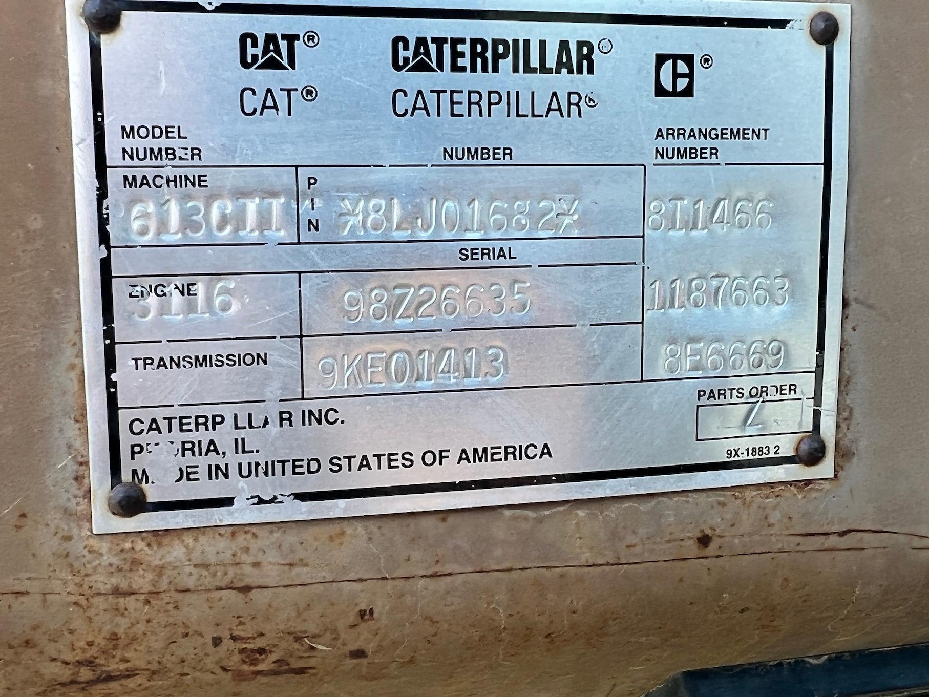 1998 Caterpillar 613C Series II Elevating Scraper