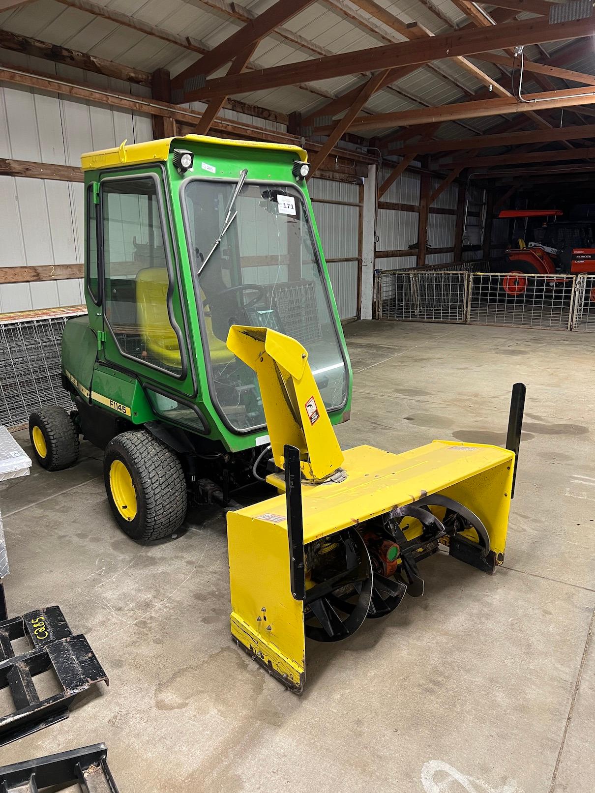 1998 John Deere F1145 Snow Blower with Cab