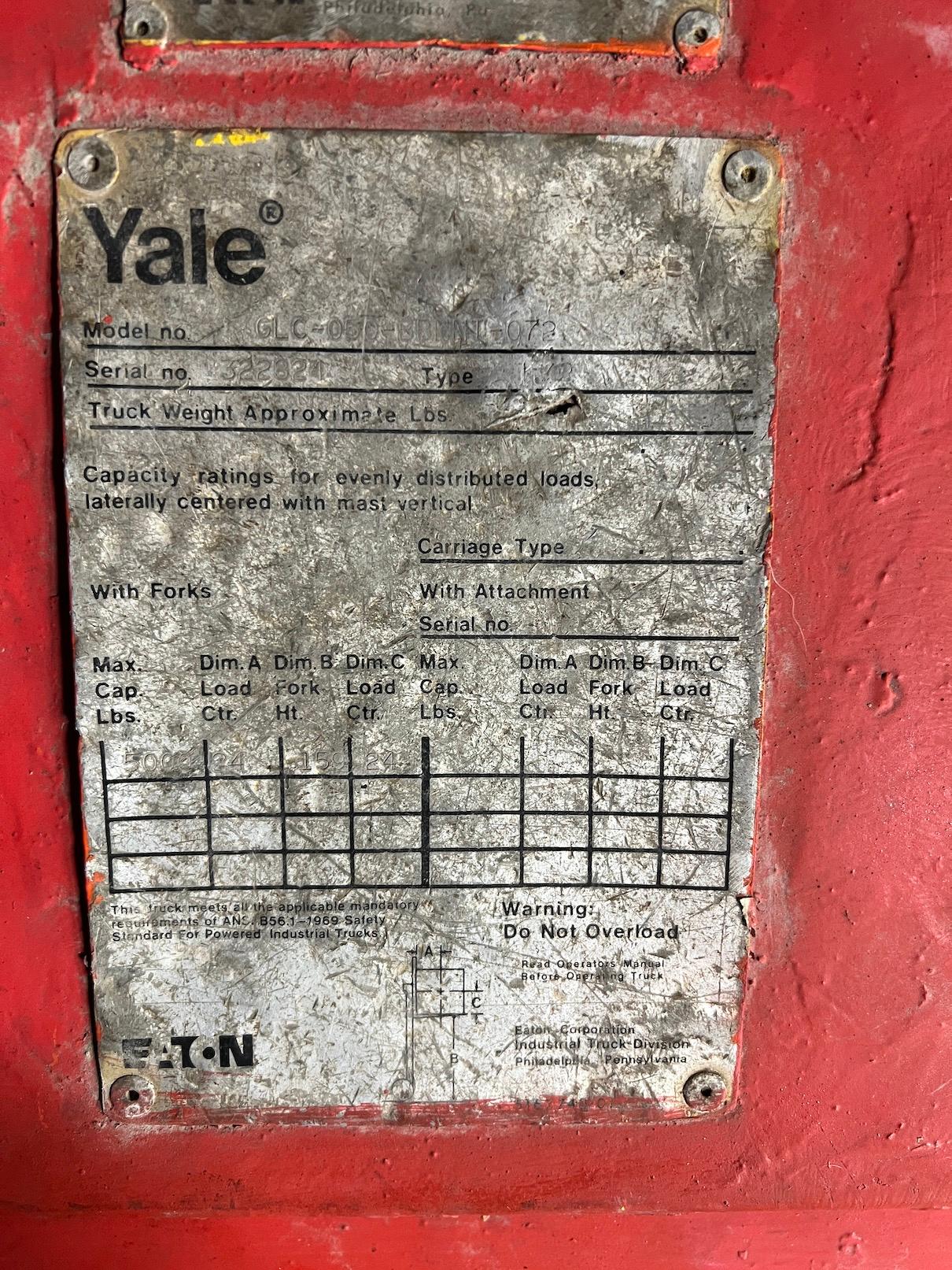 Yale GLC-050-BBNN-072 LP Gas Forklift (NO BRAKES)