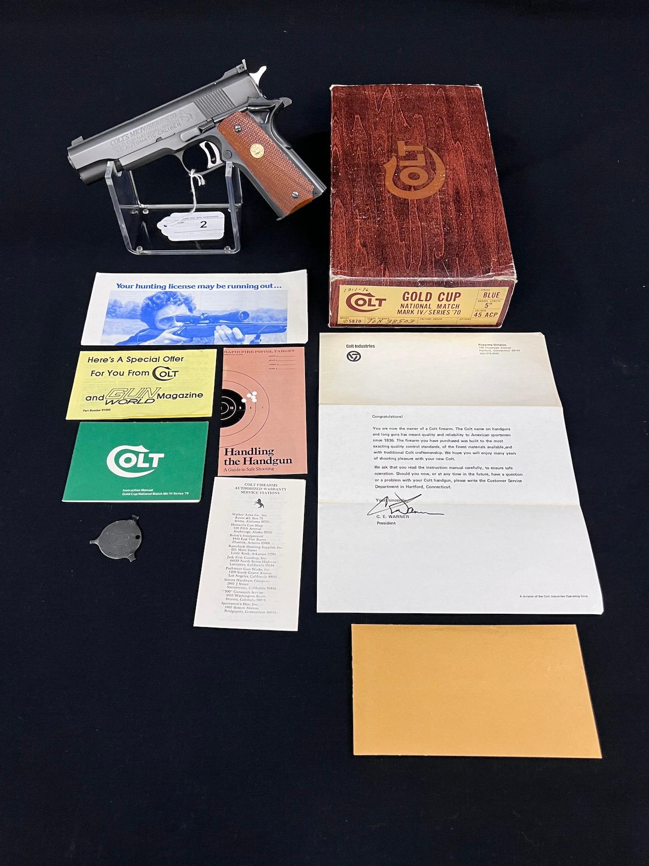 1976 Colt Gold Cup National Mark IV Series 70 Semi Auto Pistol