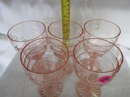 Pink Anchor Hocking water goblet