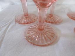 Pink Anchor Hocking water goblet
